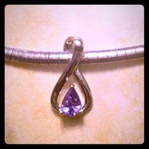 SALE .40cw Tanzanite Slide on Omega Chain Necklace
