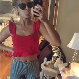 Crop top with ruffles