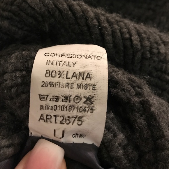 Gray wool Italian poncho - Picture 6 of 8