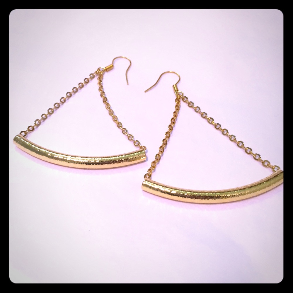 Triangle Gold Bar earrings 18k gold plt