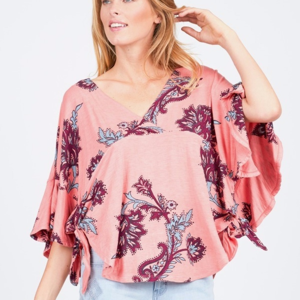 Free People Boho Paisley print top