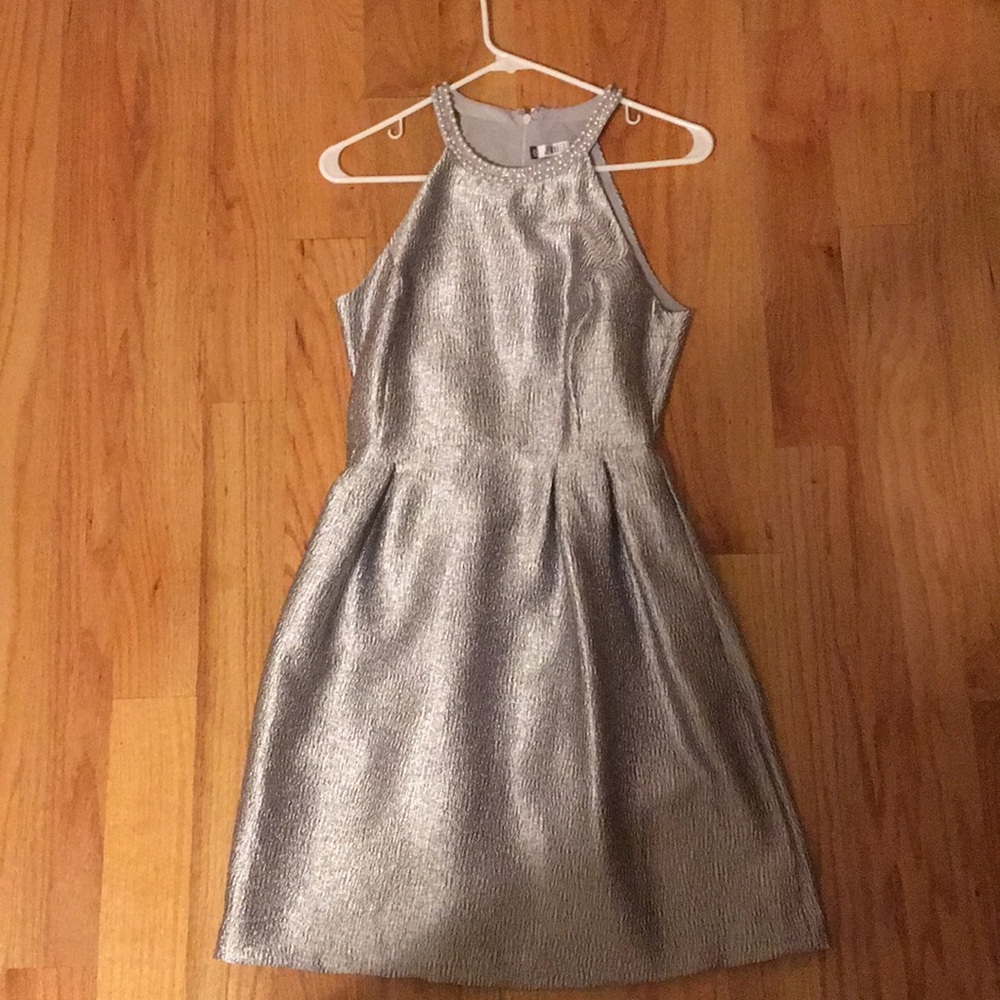 Jennifer Lopez metallic silver dress