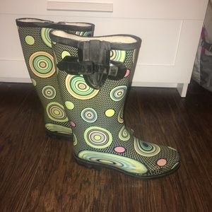 polka dot rainboots