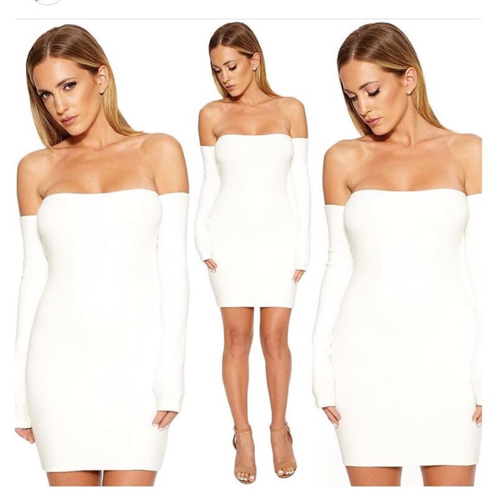 NWT Naked Wardrobe white mini dress sz Large*