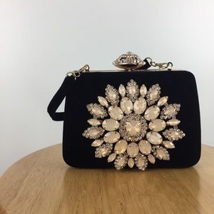 Floral Beaded Clutch Handbag