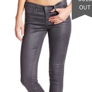 AG skinny dark gray coated denim NWT size 25