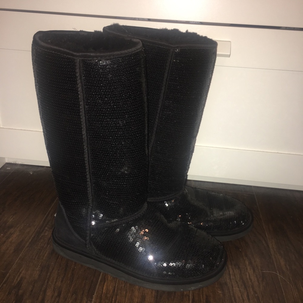 Authentic Black Sequin Ugg Australia Boots