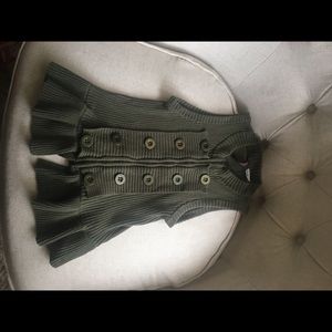 Green button up vest