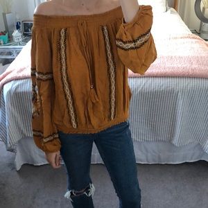 Boho mustard top