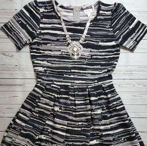 LuLaRoe Unicorn Amelia Dress Black Gray White