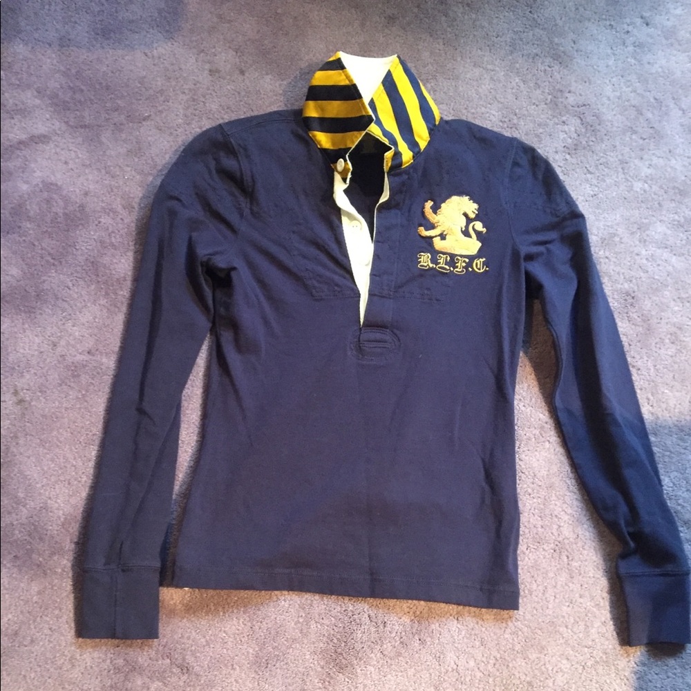 Rugby long sleeve polo shirt.