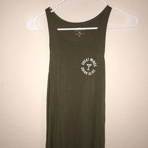 Arm green “Great Minds Drink Alike” Tank Top!!