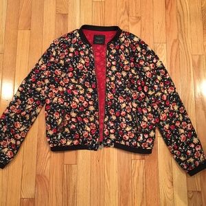 Flower print bomber jacket
