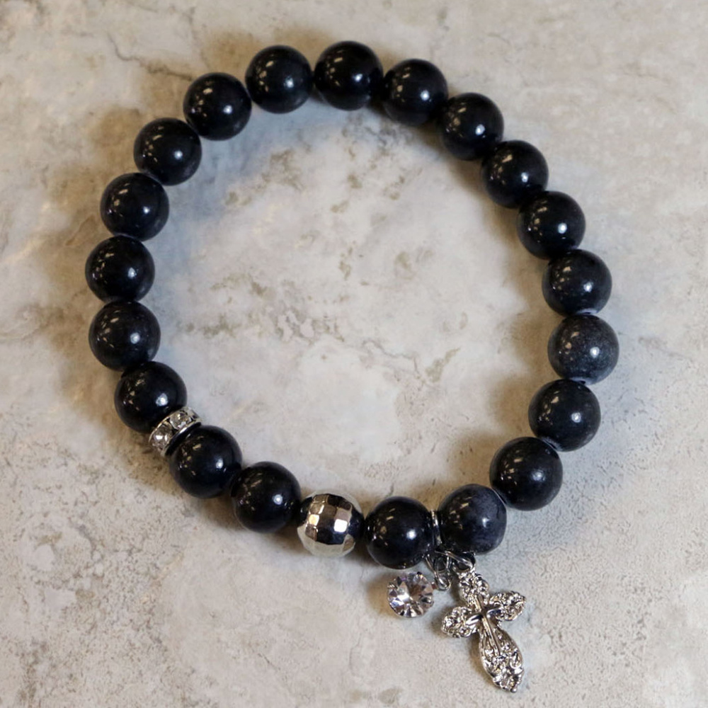 NWT semi precious stone stretch bracelet LBB9 - Picture 8 of 8