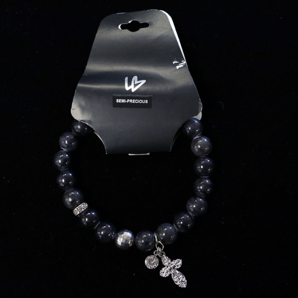 NWT semi precious stone stretch bracelet LBB9 - Picture 3 of 8