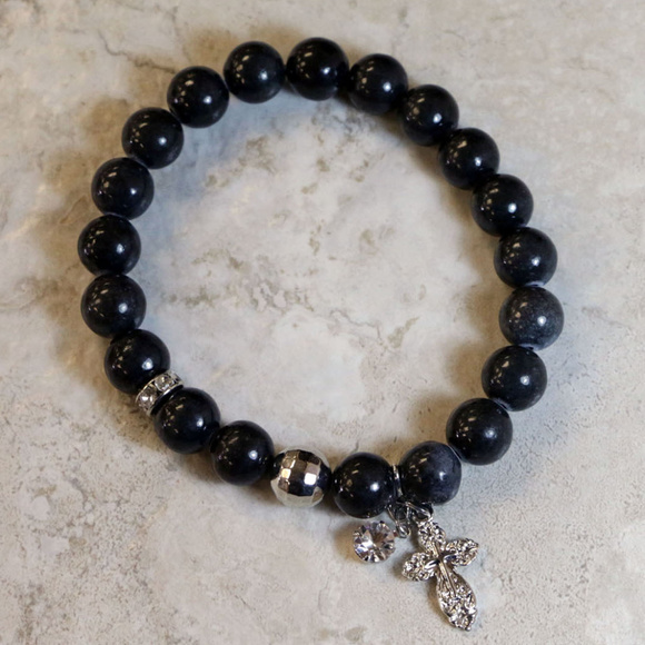 NWT semi precious stone stretch bracelet LBB9 - Picture 8 of 8