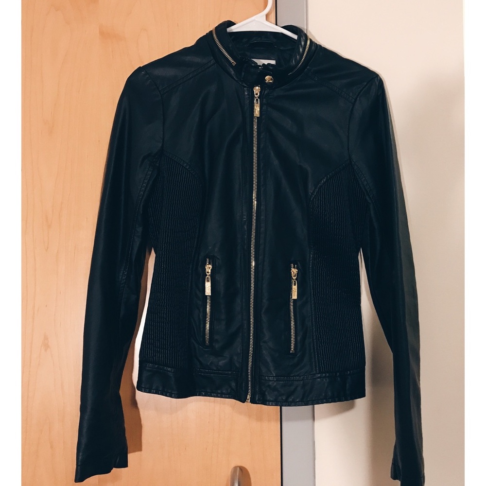 Guess black leather jacket