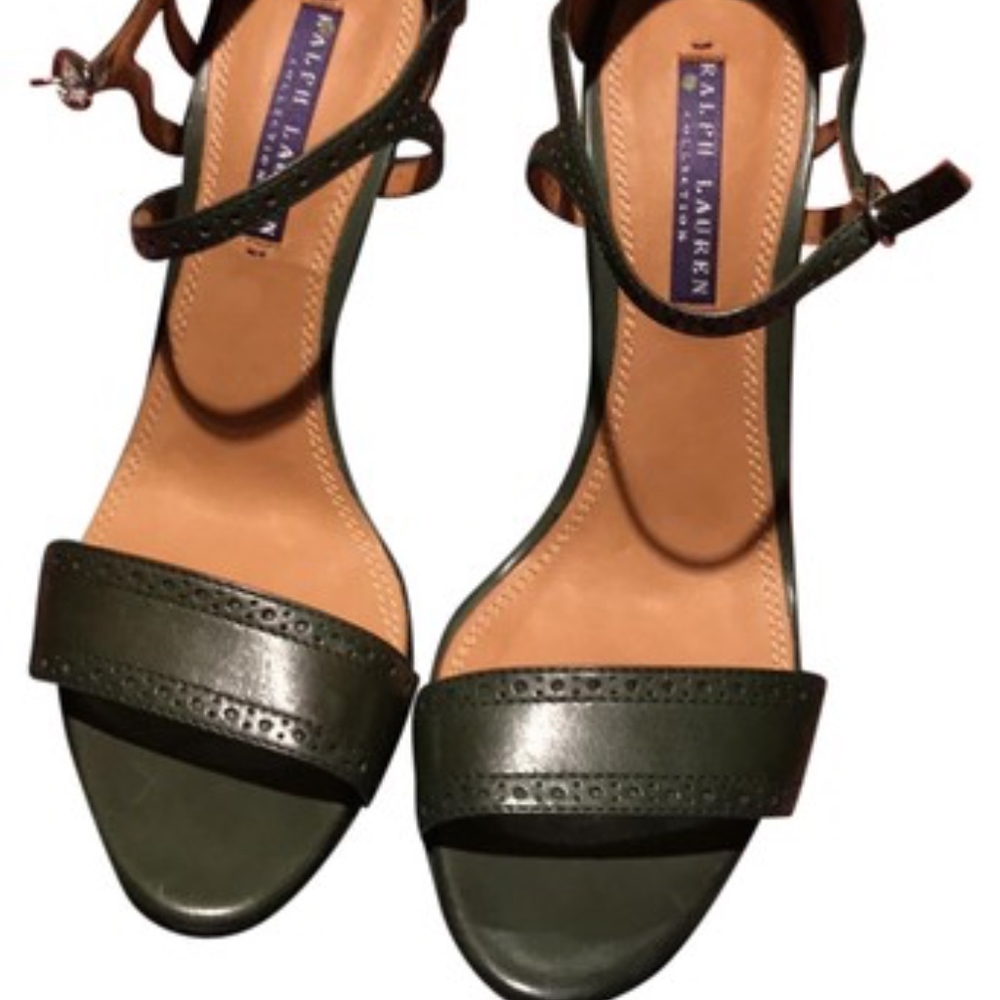 Ralph Laurens blesina olive green sandal heels