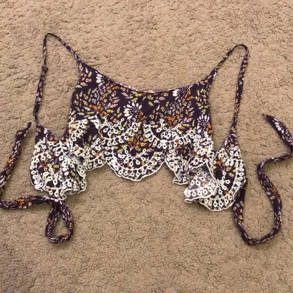 Free People Tie Back Bralette/Crop Top XS