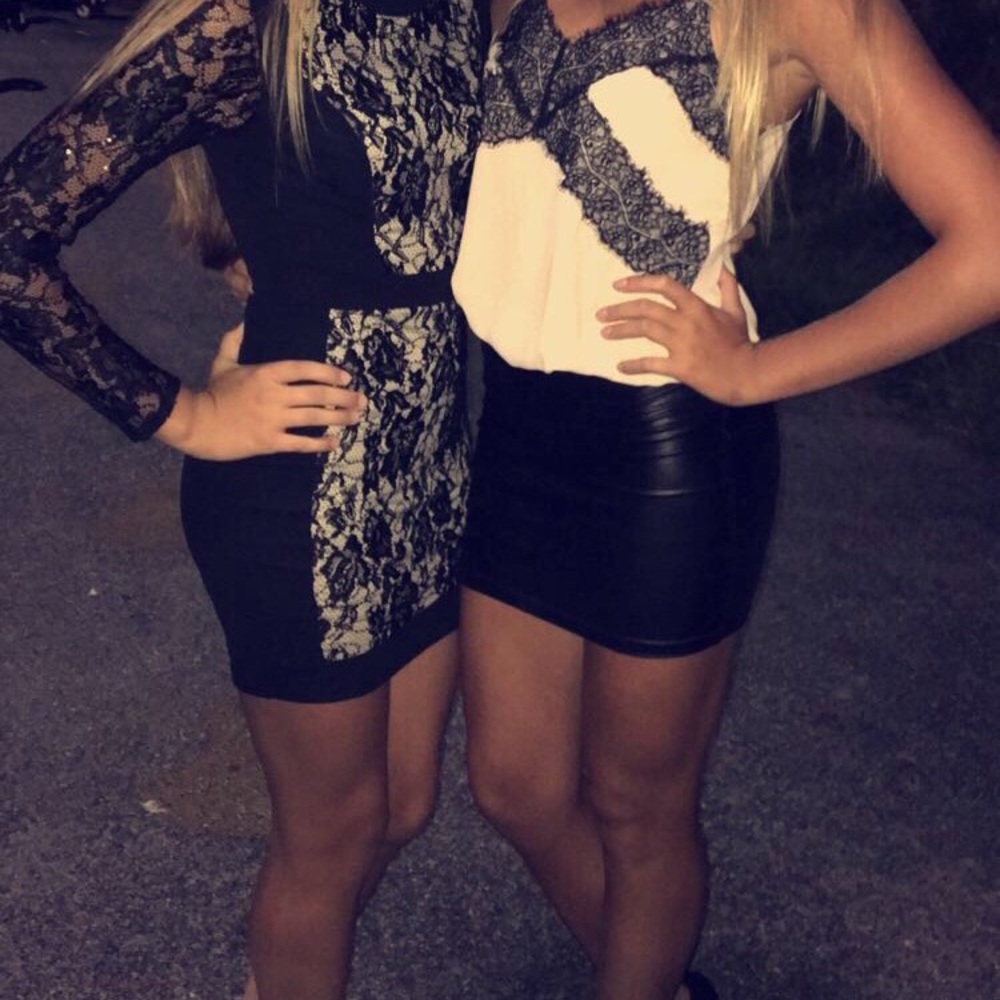 Windsor black/tan sequins short dress