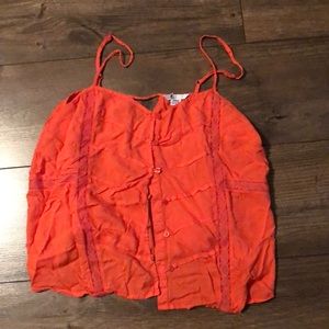 Button up tank top with embellishments