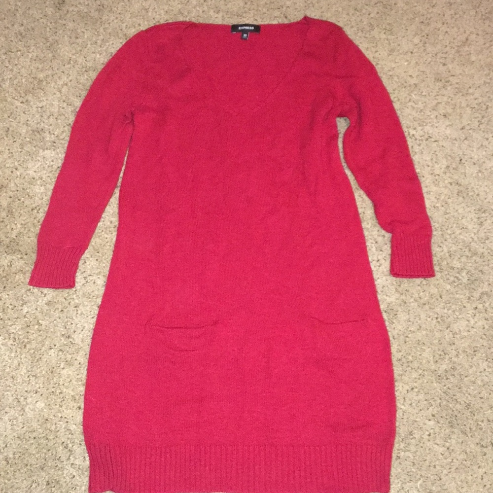 Express Red Sweater Dress