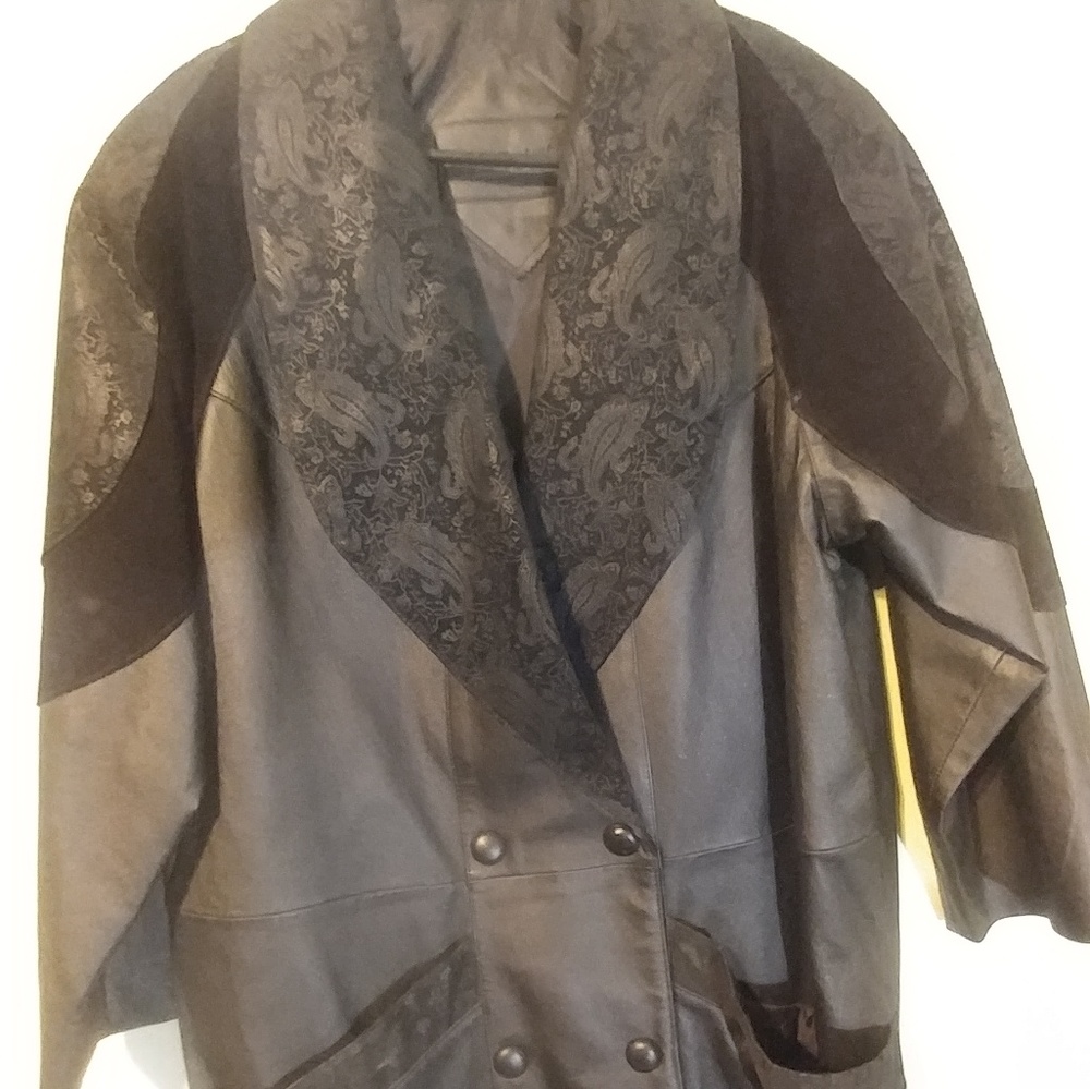 Preston & York paisley leather jacket