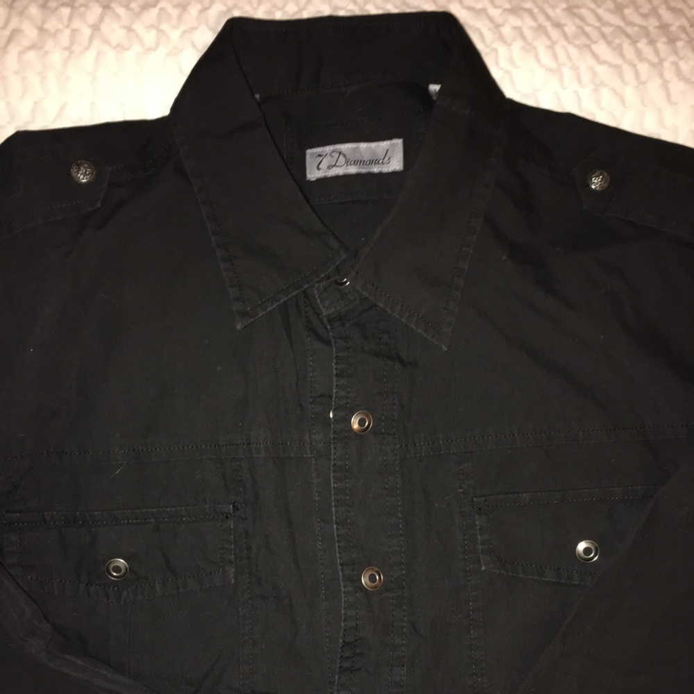 7 Diamonds Black Shirt NWOT