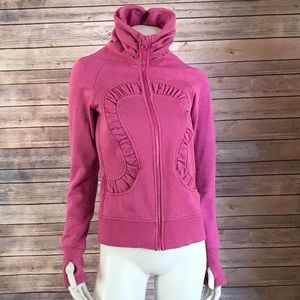 Lululemon Pink Scuba Thick Zip Up with Sparkles