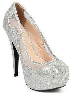 Silver Crystal Pumps