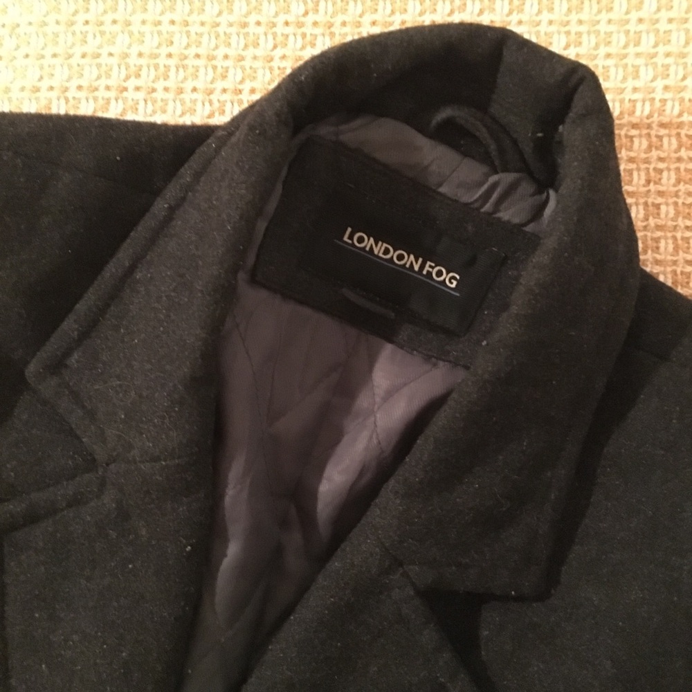 London Fog L Black Bolton Peacoat!