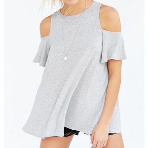 White angel wings cold shoulder top