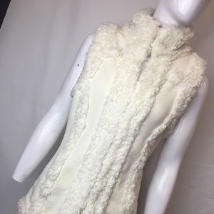 Lucky Brand ivory faux fur Sherpa boho vest XS