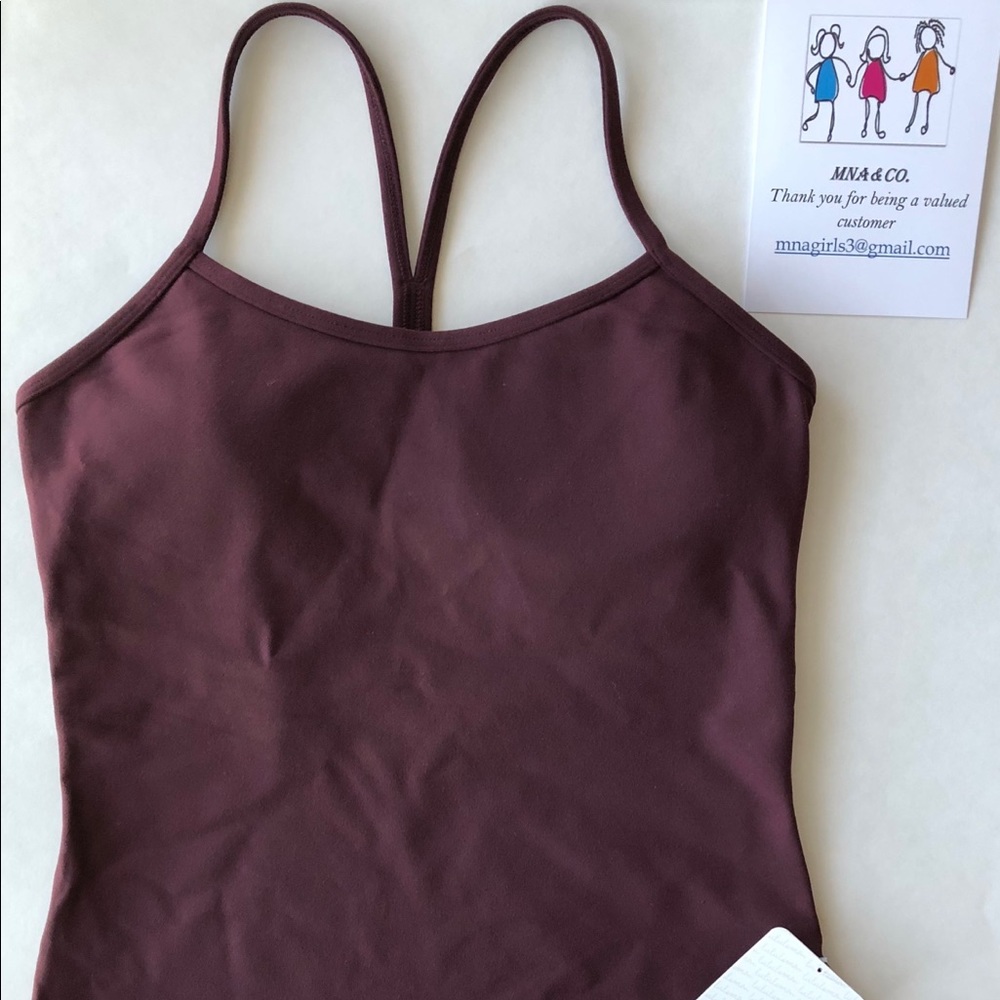 NWT Lululemon Power Y Tank Sz8 Bordeaux color