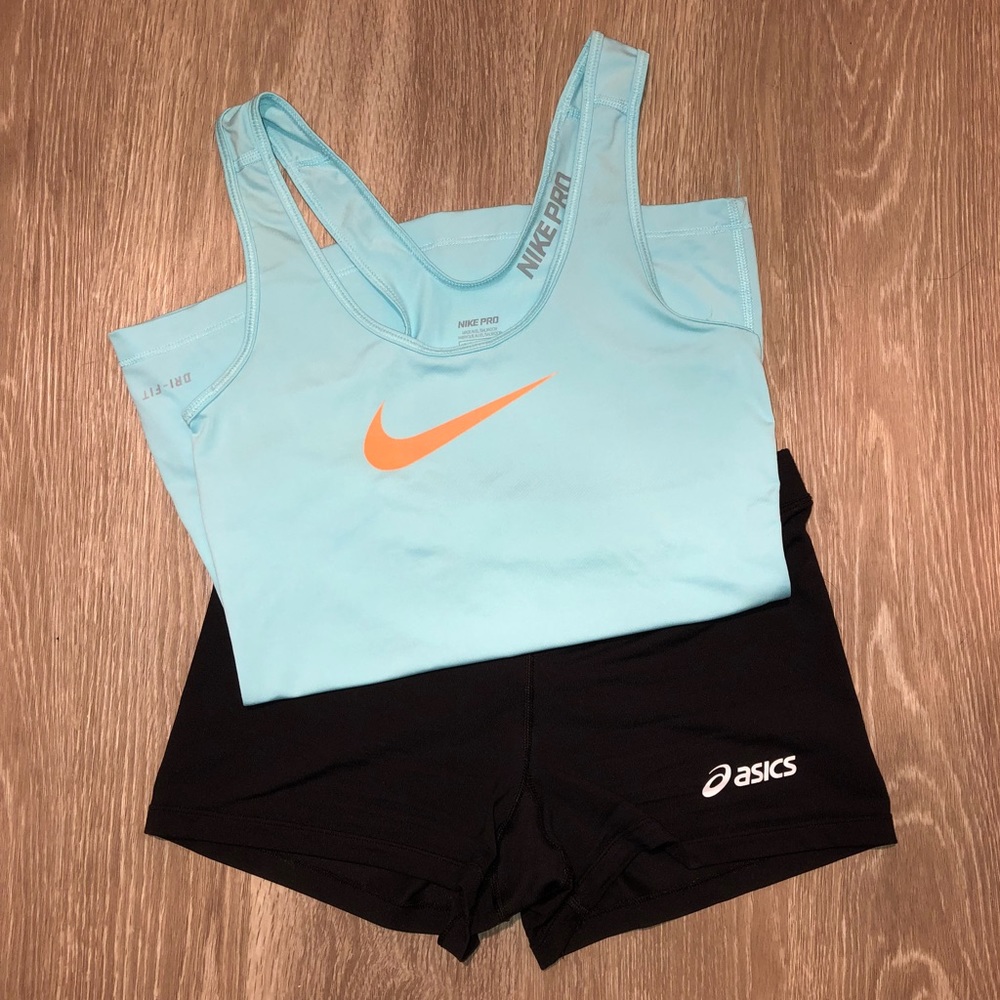 Blue Nike Pro Dri Fit Tank Top