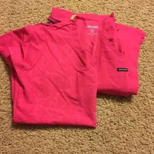 Pink jockey scrub set