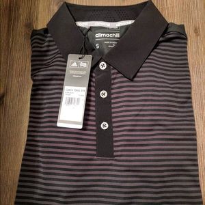 Adidas Men's ClimaChill Golf polo. Black striped.