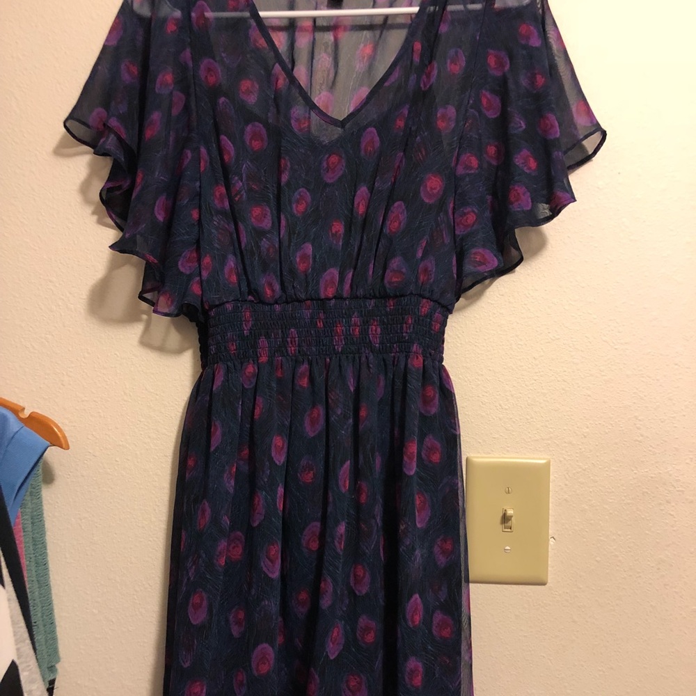 Peacock patten off shoulder optional