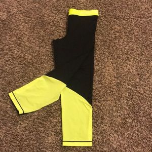Nike DRI-FIT lime green and black running legging