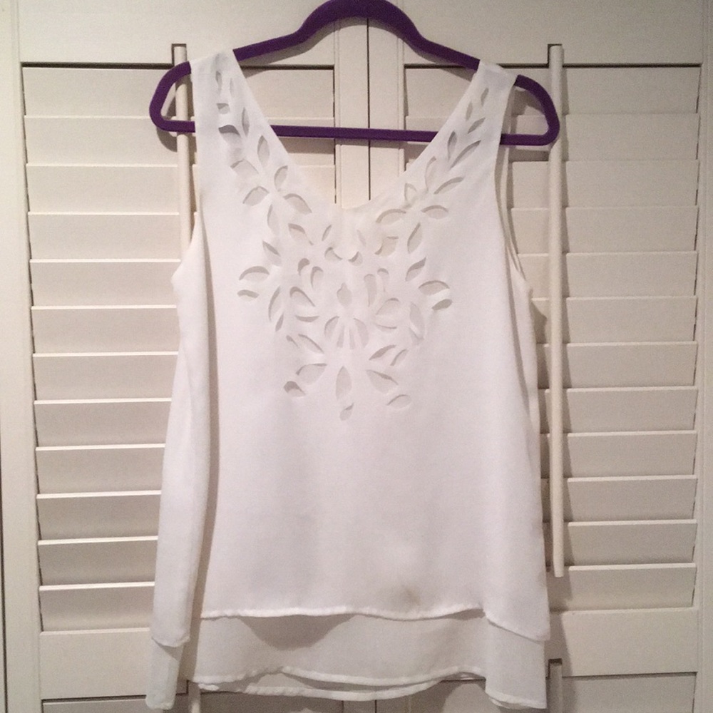 NWOT white two layer blouse