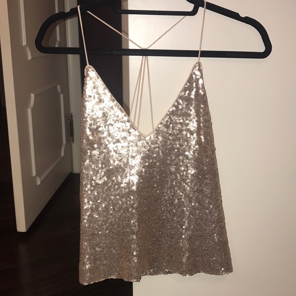 Gold sequin dressy top