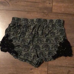 Forever21 fabric shorts with lace
