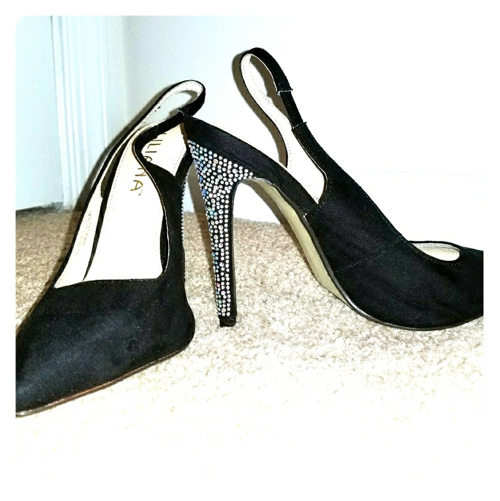 Liliana Rhinestone Heel Pumps