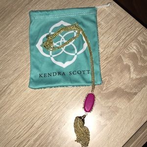Kendra Scott tassel necklace- with hot pink stone