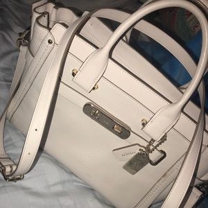 White leather Coach bag
