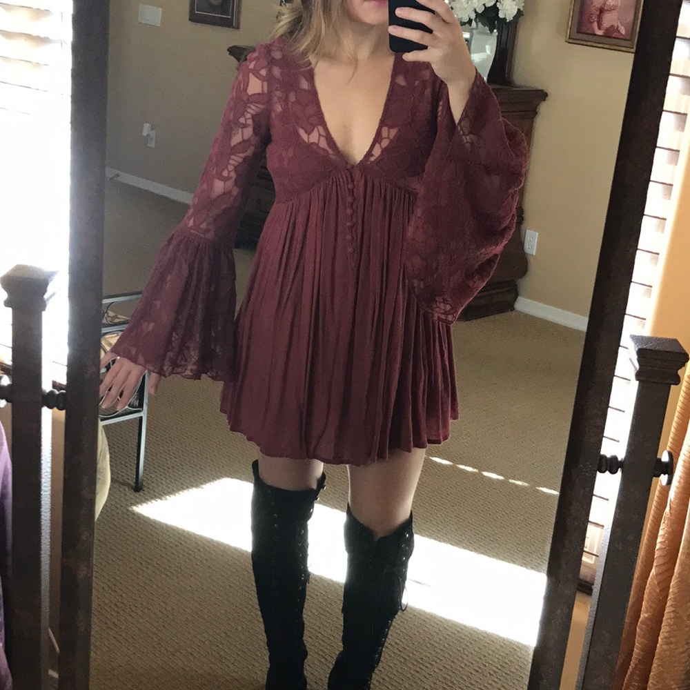 Free people Mauve Rose Dress and slip