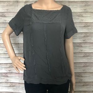 Gap Gray Short Sleeve Blouse