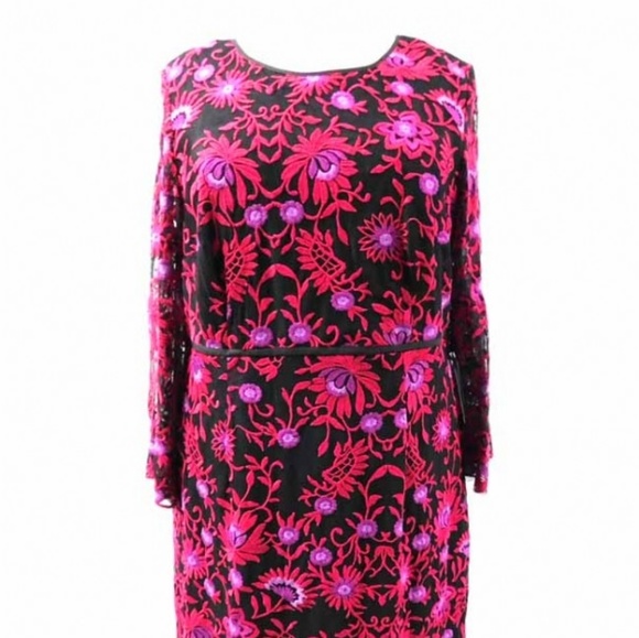 Adrianna Papell Size 22 Embroidered Floral Dress - Picture 4 of 5