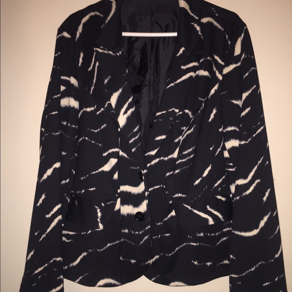 Black and Tan Animal Print plus size Blazer