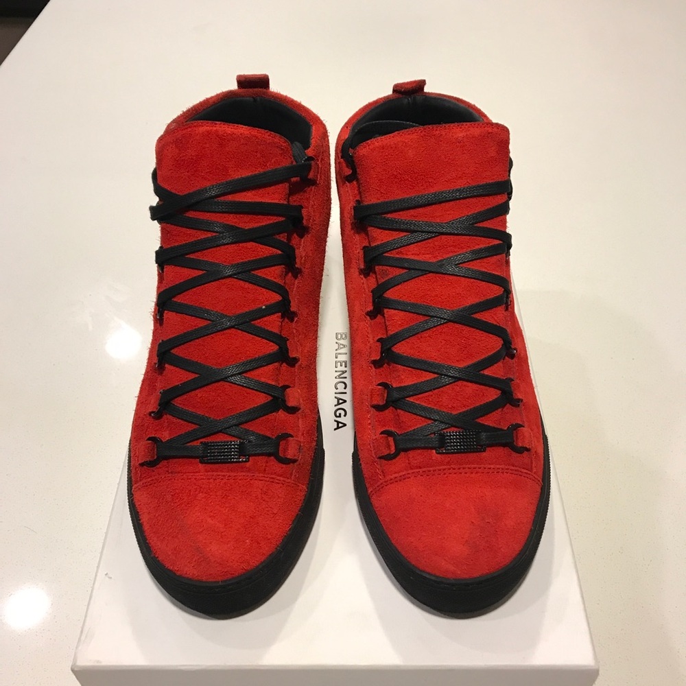 Men’s Balenciga Arena red suede